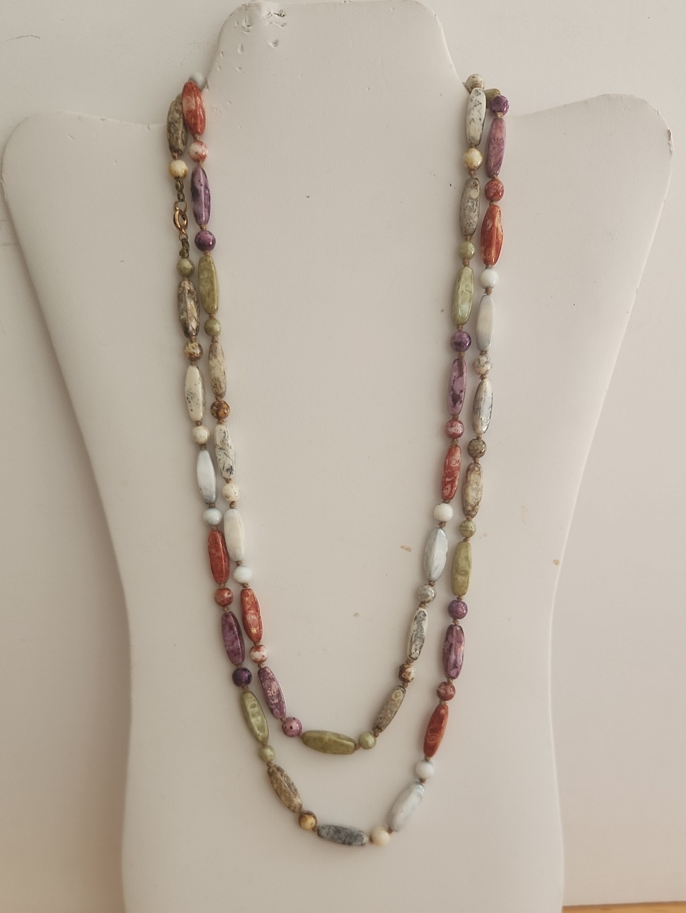 Multi-Color Stone Bead Long Necklace - Women Jewelry